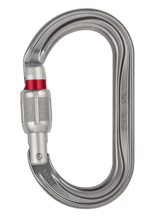 Grey Petzl OK Screwlock Carabiner