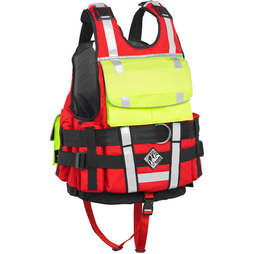 PAlm Rescue 850 PFD in Red showing rear velcro slip pocket