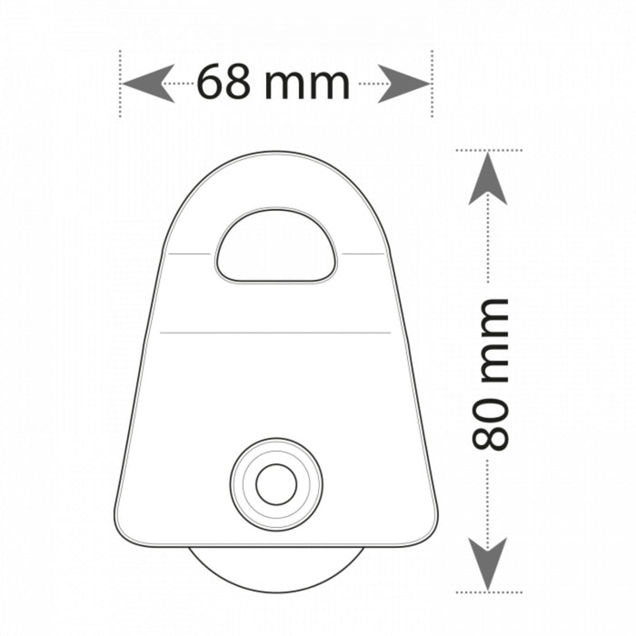 Beal Transf'Air Mini Pulley Line Drawing with Dimensions Height 80mm  width 68mm