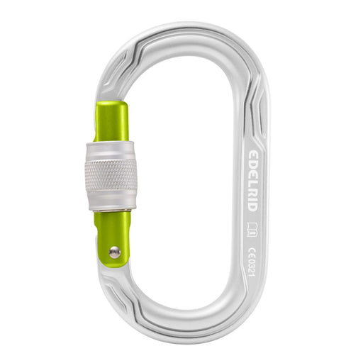 Edelrid Oval Power 2500 Screwgate Carabiner in Silver Colourway 
