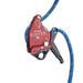 13mm Red Harken CMC Clutch Descender with a blue rope attached 