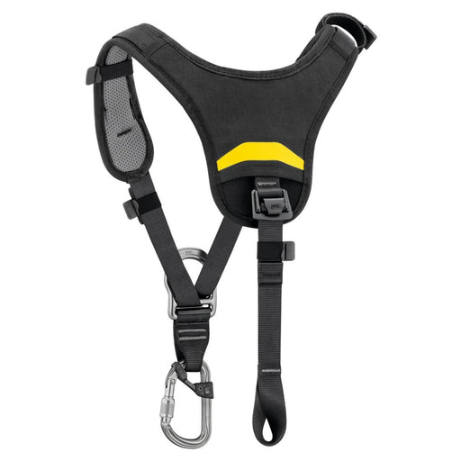 Back of Black and Yellow Petzl Top Chest Harness