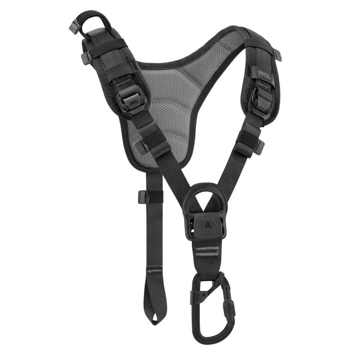 Front of Black Petzl Top Chest Harness