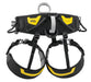 Back view of Black and Yellow Petzl Falcon lightweight and comfortable seat harness for suspended rescue