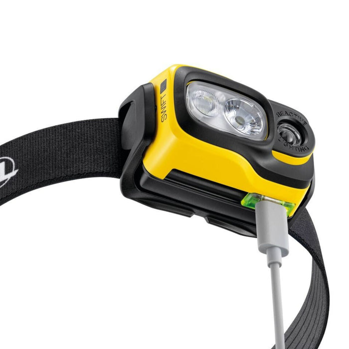 Recharging the Petzl Swift RL Headtorch Light  via USB-C port