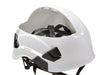 Inside the Petzl Vertex White Helmet showing the six-point webbing suspension system which adapts to the shape of the head to provide maximum comfort.