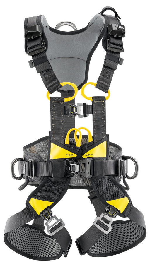 Petzl Volt fall-arrest and work positioning harness with attachment point for vertical progression on rail or cable-based fall protection system