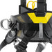 Closeup of Petzl Volt (European Version) Fall Arrest Harness wide, semi-rigid waist-belt and leg loops. Its lightweight,
breathable construction maximises air flow and support.