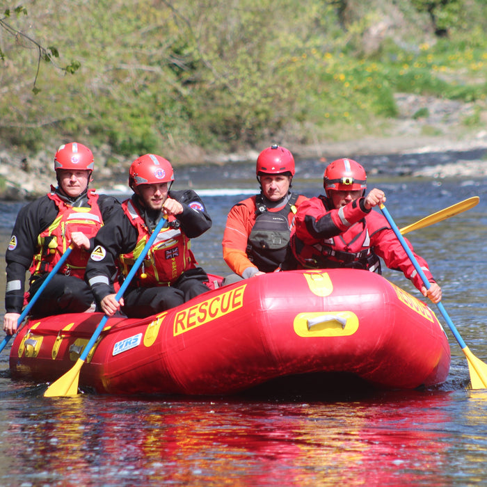 WRS Rescue Raft in Action on the river with 4 crew 