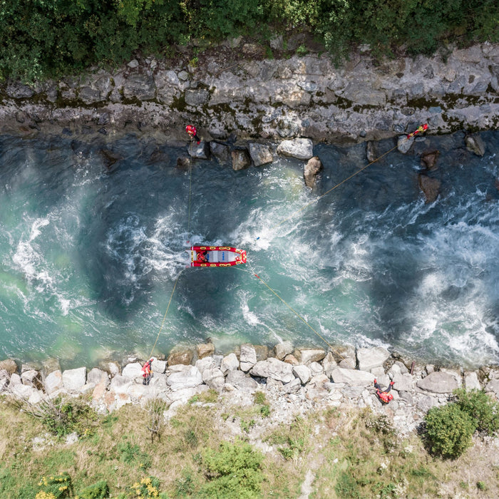 WRS Water Rescue X Sled in action on whitewater