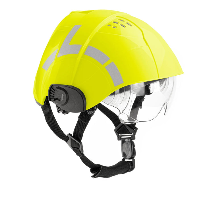 WRS Technical Rescue Helmet in High Viz Yellow with Internal Visor