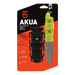 Gear Aid Akua Knife with green handle  in retail packaging with euro hook 